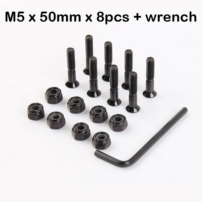 8 Chiếc Ván Trượt Xe Tải Vít Miếng Dán Cường Lực M5x25/29/32/38/44/50Mm Gắn Bu Lông chống Rỉ Sét Thép Carbon Bền Cầu Móng Tay Các Loại Hạt