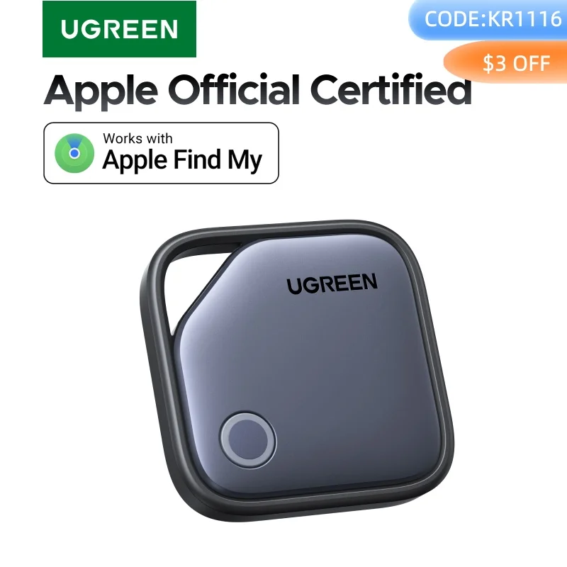 UGREEN Smart Bluetooth Tracker, Keys Finder Item Locator SmartTag Tot 2-jarige batterij Telefoonzoeker voor Apple Find My (alleen IOS)