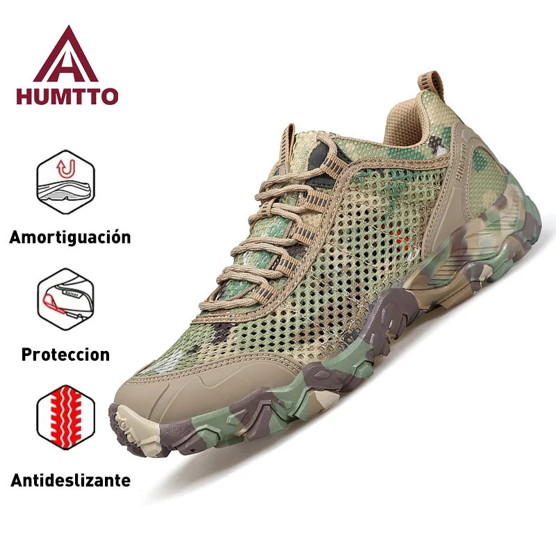 HUMTTO, zapatos transpirables de verano para hombre, zapatos deportivos antideslizantes para senderismo, zapatillas de deporte para hombre de diseñador de lujo para exteriores, zapatillas de senderismo y escalada para hombre