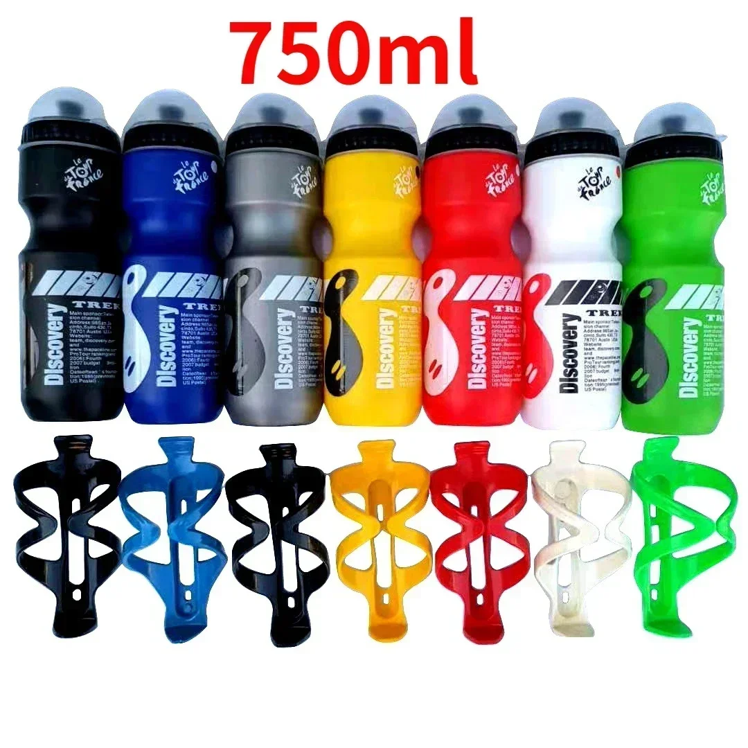 Equipo de ciclismo portátil de 750ML, botella de agua para bicicleta de montaña, deporte al aire libre, jarra para bebidas, portavasos gratis