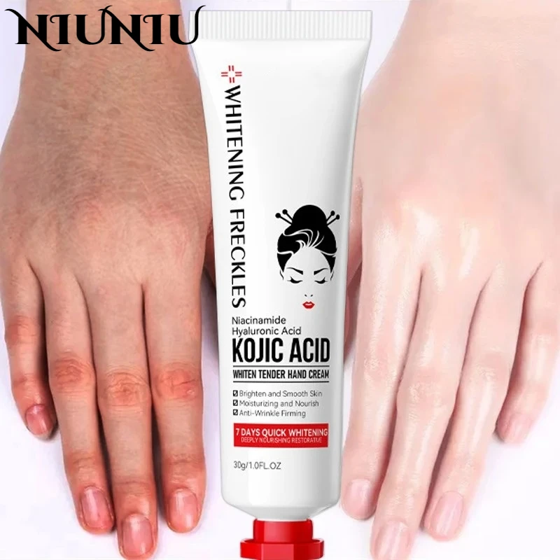 Creme de ácido kójico desbotado maçante mão corpo rápido suave nutrir loção clareamento da pele escura iluminando hidratante creme de branqueamento