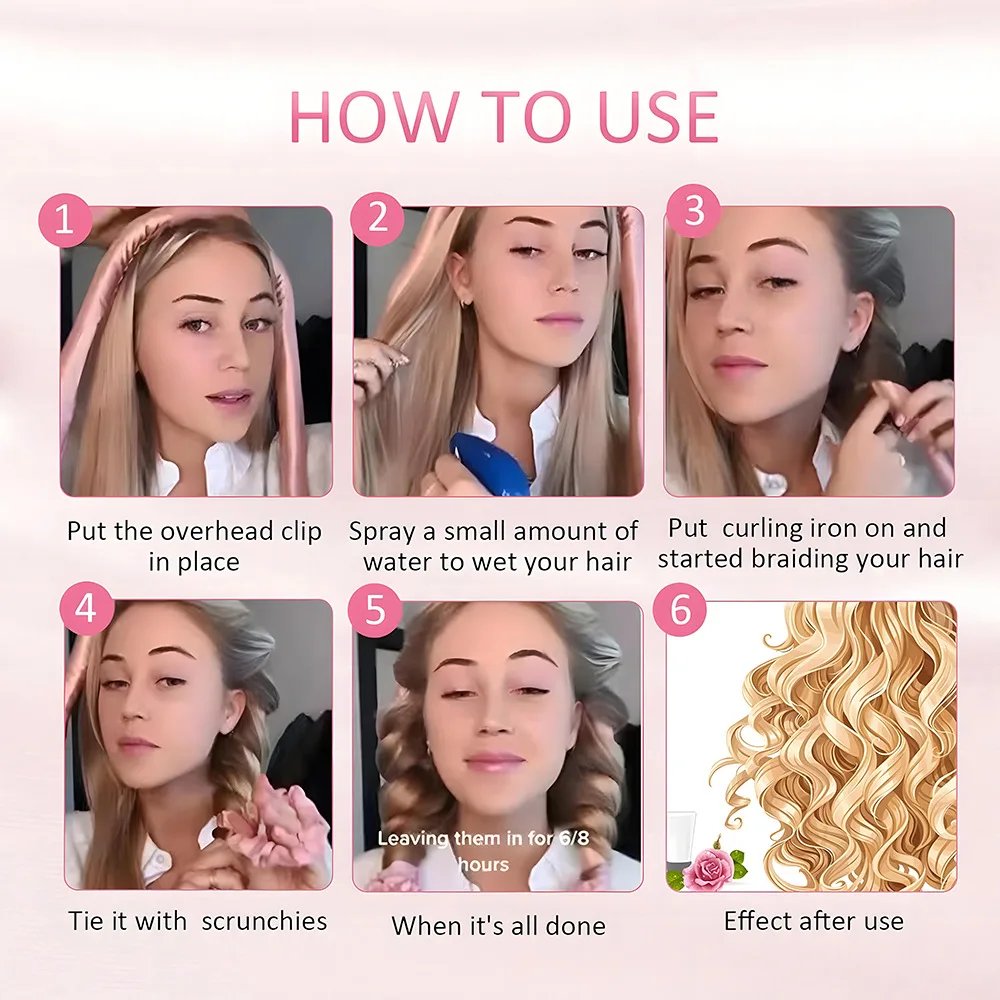 Espuma sem calor curling ferro sono curling ferro esponja cabelo encaracolado cabelo longo curling ferro conjunto
