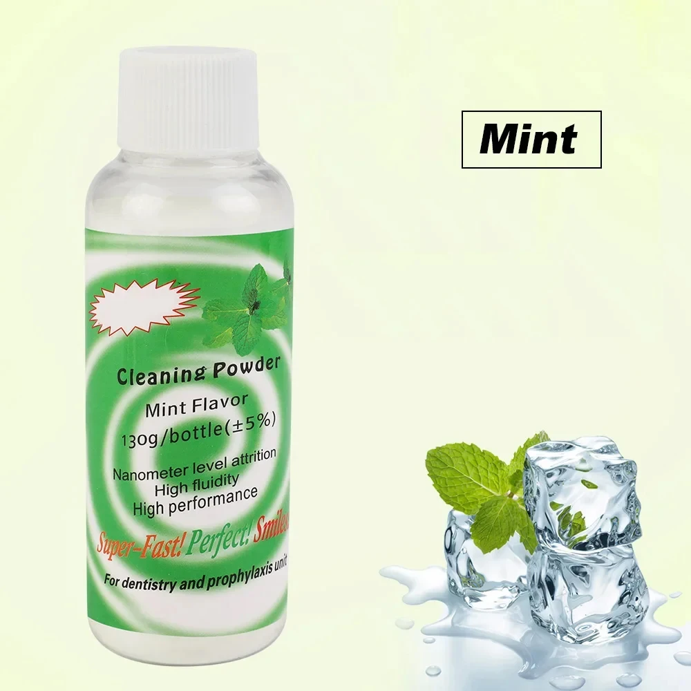 Dental Polierpulver Prophy Air Jet Flow Zahnreinigung Plaque Fleckenentfernung Natriumbicarbonat 130g Minze Zitrone Erdbeere