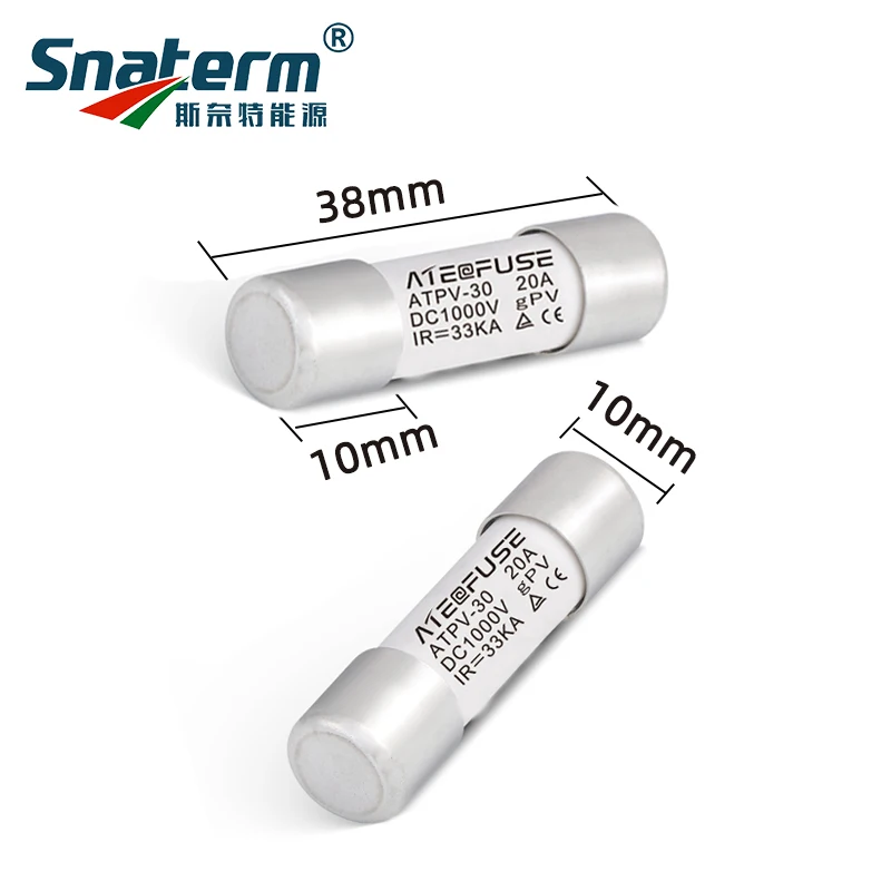 1000VDC 10A 15A 20A 30A DC Conector de fusible solar Soporte de fusible con fusible en línea para sistemas de paneles solares Aprobado por TUV