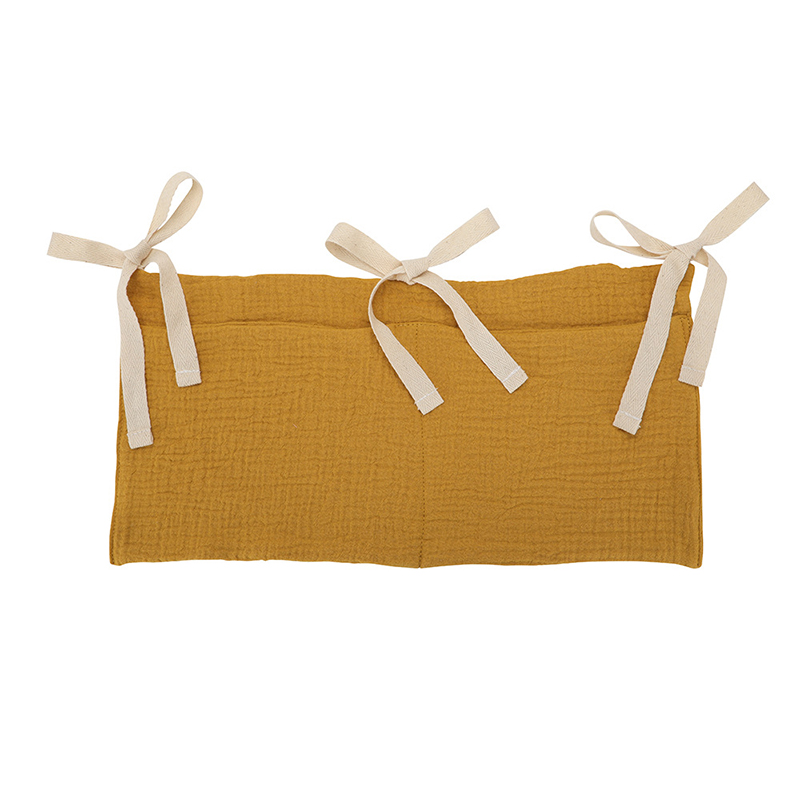 Bolsa de almacenamiento para cuna de bebé, bolsa doble de algodón, organizador de cabecera de cama para recién nacido, ropa de cama para niños, bolsa de juguetes para pañales