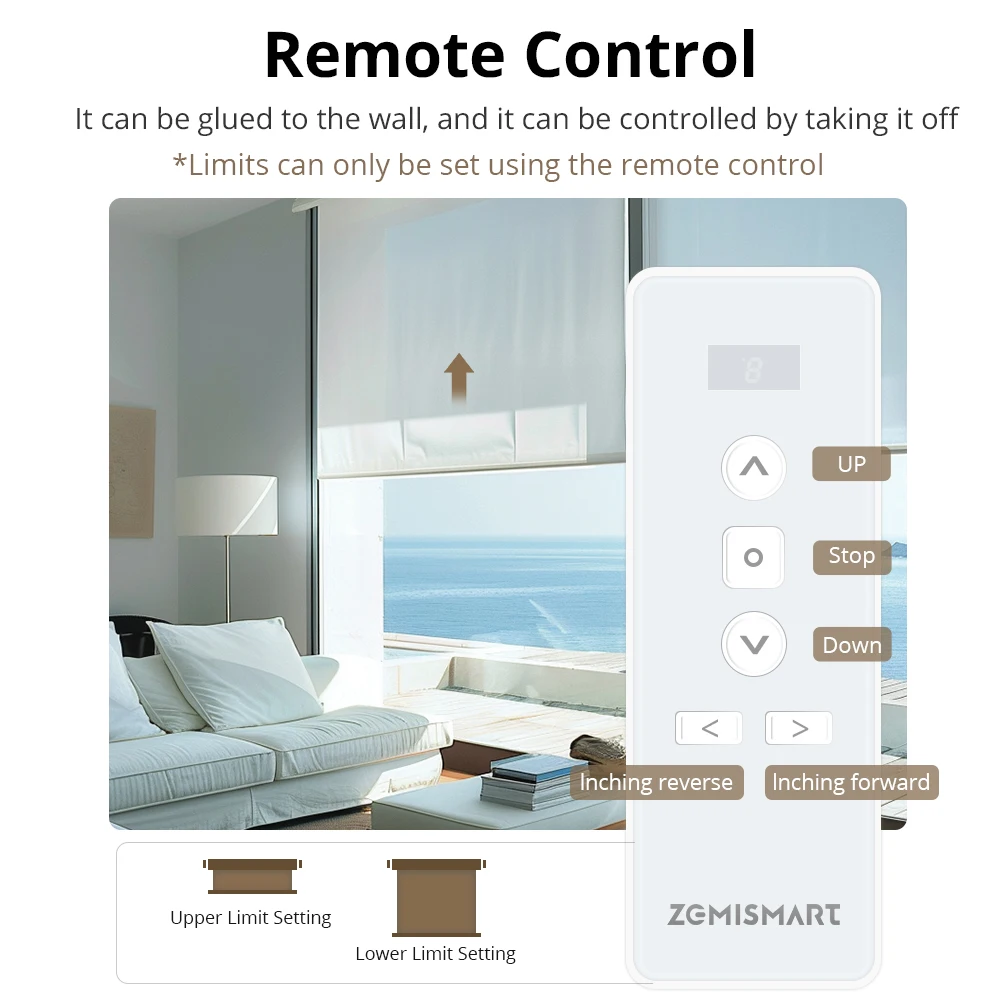 Zemismart 2N บม่านบังตามอเตอร์สำหรับ37, 38มม. หลอดบ้าน Google ควบคุมการทำงานของเครื่องยนต์ชัตเตอร์อัจฉริยะ