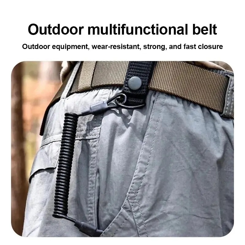 Corda elástica tática, anti-perda, militar, mola, alça de arma de segurança, chaveiro, corrente, lanterna, acessórios de caça