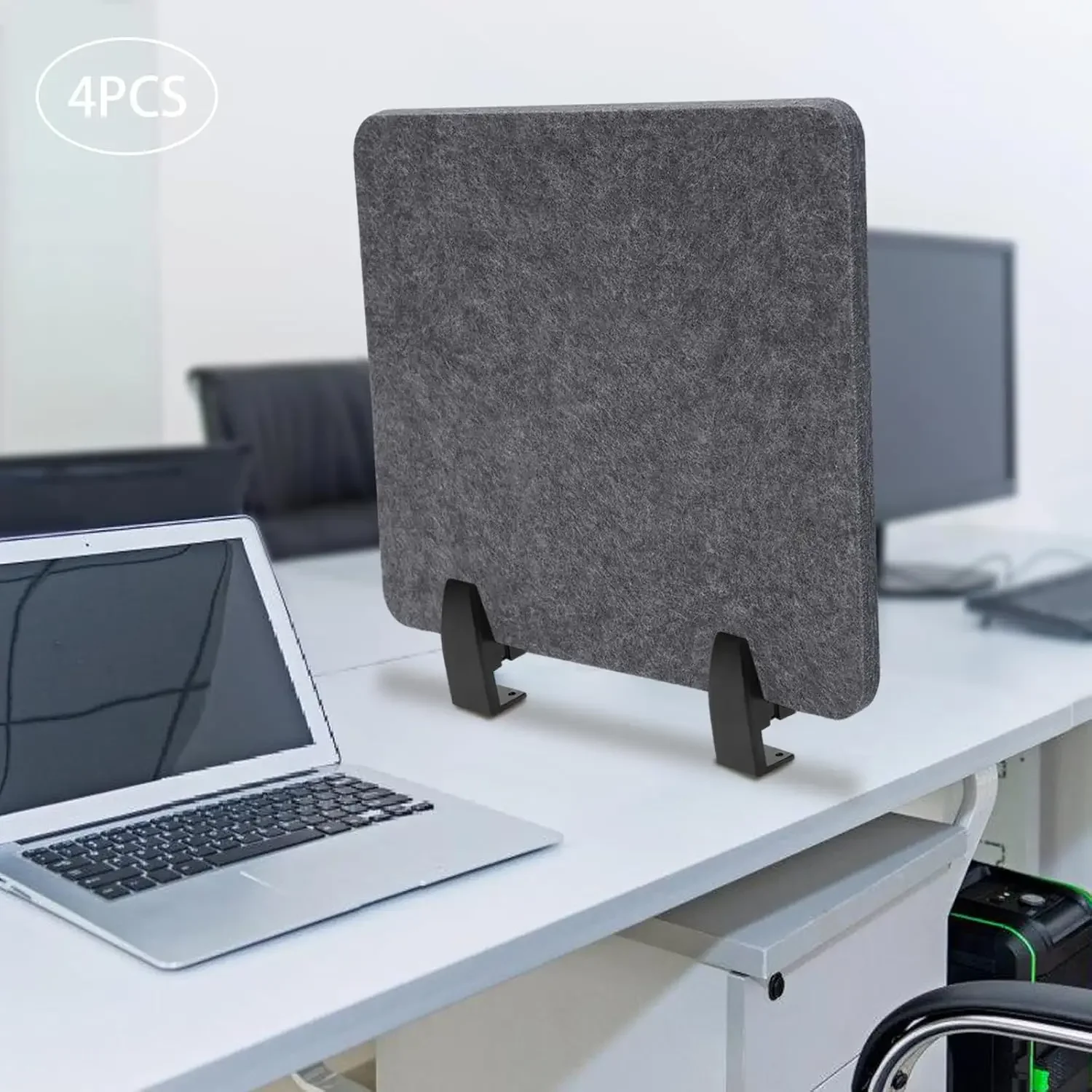 4x ReFocus Raw Clamp-On Acoustic Desk Divider Mounted Privacy Panel to Reduce Noise and Visual Distractions