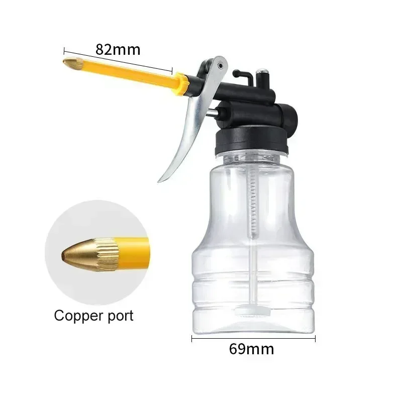Nuovo 250ml Trasparente Lattina di Olio Oliatore Olio di Lubrificazione Macchina di Plastica Pompa Ad Alta Pressione Pompa Oliatore Pistola per Grasso