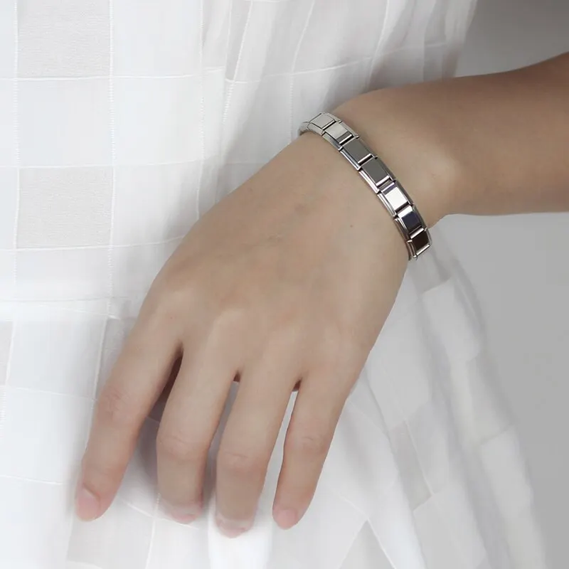Bracciale unisex in acciaio inossidabile da 9 mm |   Catena regolabile in argento per donna |   Regalo di gioielli alla moda per feste e abbigliamento quotidiano