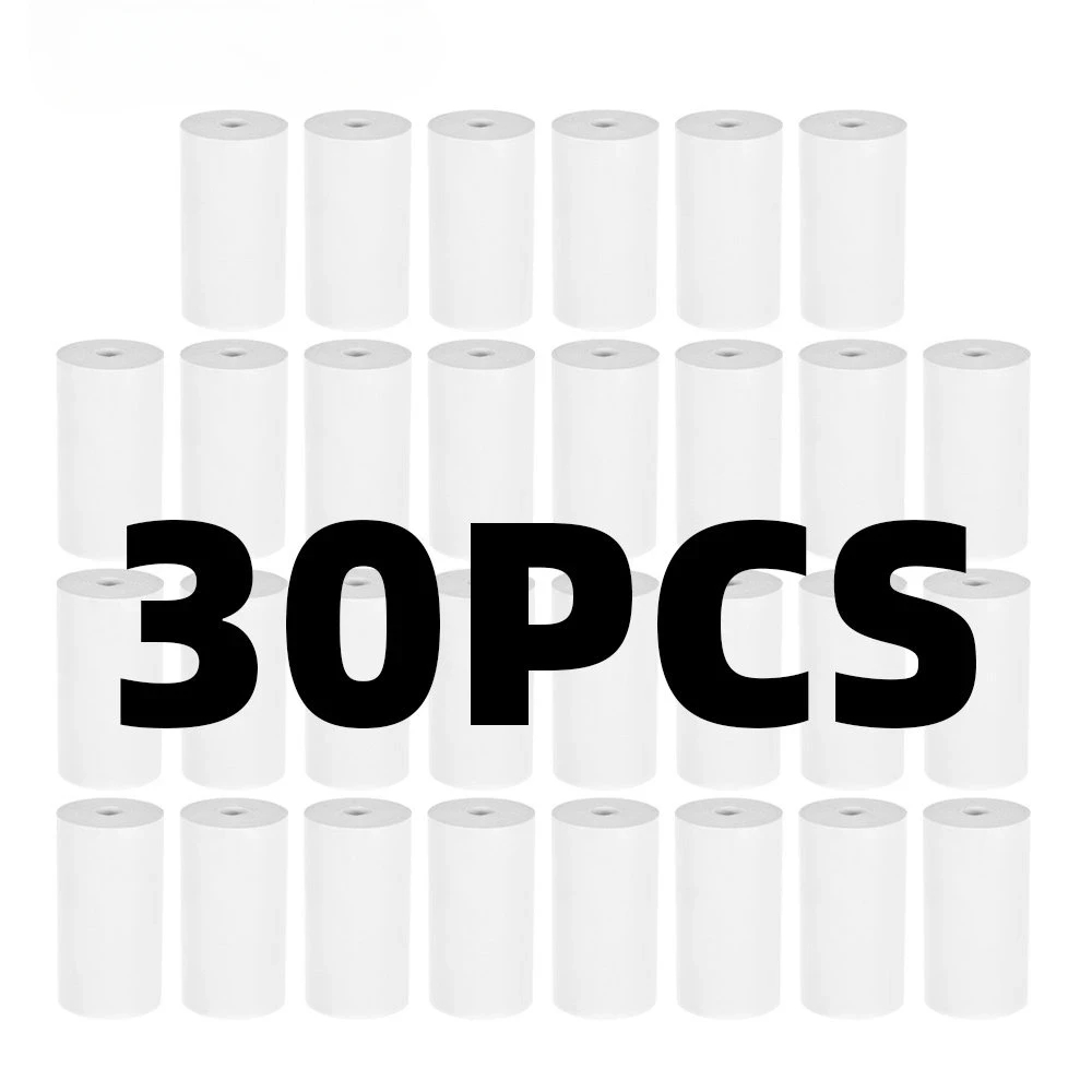 57*25mm papel térmico 30 rolos branco crianças câmera impressão instantânea crianças câmera papel de impressão acessórios peças reposição
