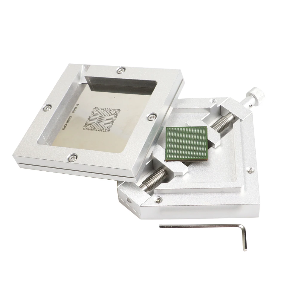 90Mm Bạc Bóng Trồng Bàn BGA Lưới Thép Không Gỉ Bản Mẫu Chân Đế Foxture Đèn Cho Chip PCB Hàn Làm Lại Sửa Chữa Đèn