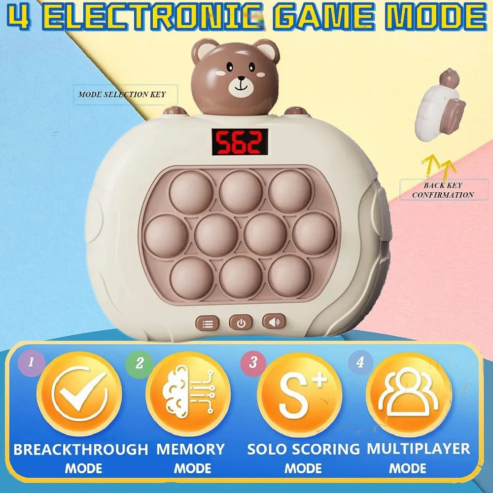 Pop Light Fidget เกม Quick Push Bubble เกมแบบพกพามือถือของเล่นเด็กของขวัญเด็กเครื่องบรรเทาความเครียดของเล่น