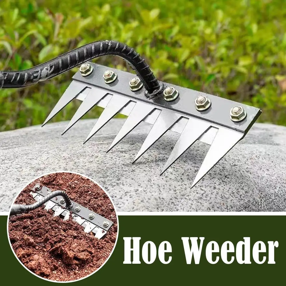 8-tooth carbon steel garden weeding rake Garden metal heavy duty flower digging spade digging and planting tool