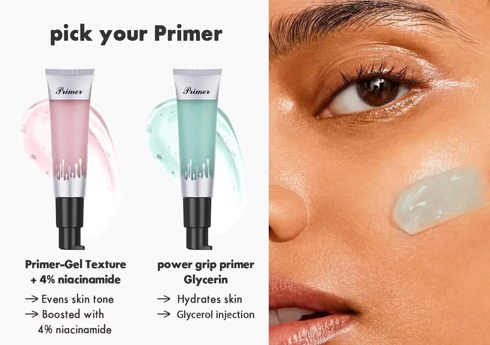 24ml Power Grip Primer เจล Hydrating Face Primer สําหรับ Smoothing Skin จับแต่งหน้าที่มองไม่เห็น Pore ไม่มีสี Primes