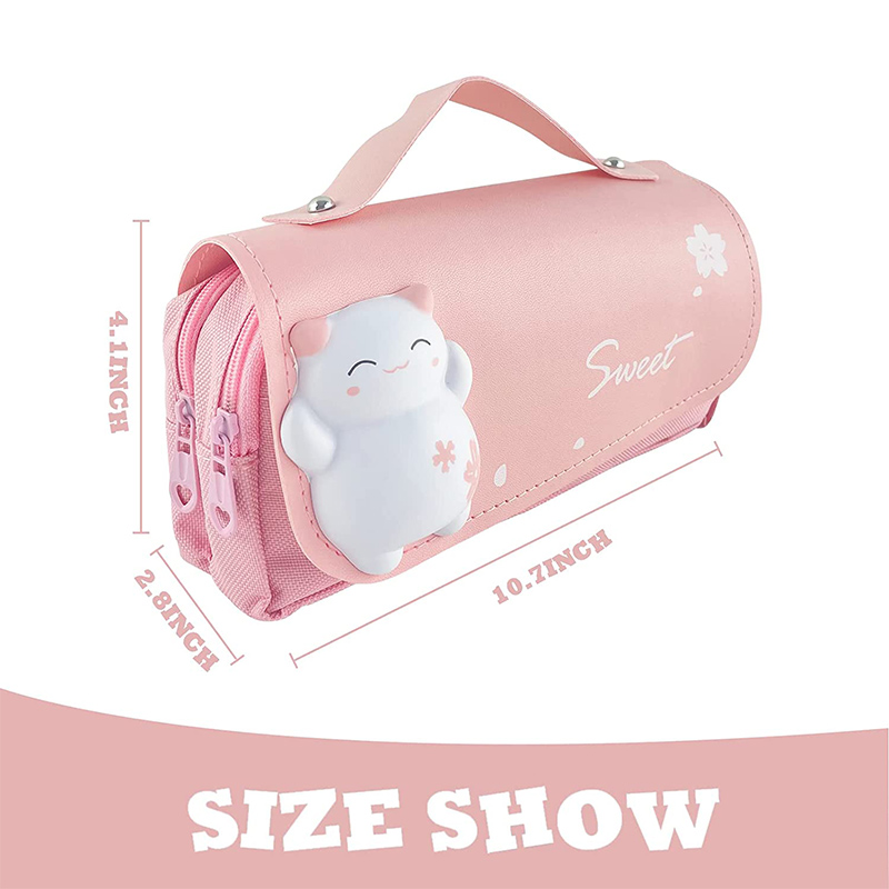 3D Kawaii ดินสอสาว Decompression ปากกากระเป๋าน่ารักกันน้ําโรงเรียนความงาม Organizer กล่องเกาหลีเครื่องเขียน