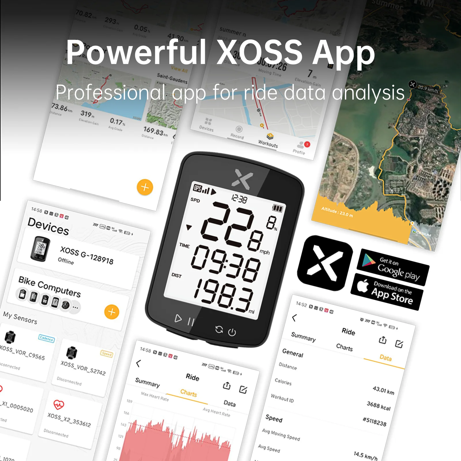 Xoss g2 gpsバイクコンピューターワイヤレスサイクリングスピードメーターロードバイクmtb usb c ipx7防水Bluetooth自転車コンピューター走行計