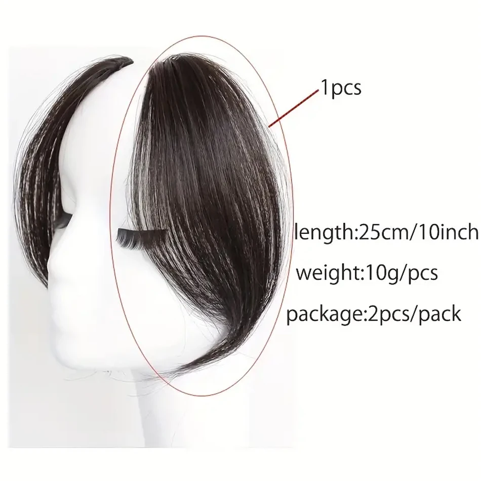Niewidoczne syntetyczne grzywki boczne Clip In Extension 2Pcs/Set Middle Part Bangs With Easy BB Clip-In Side Fringe Pasuje do wszystkich rodzajów włosów