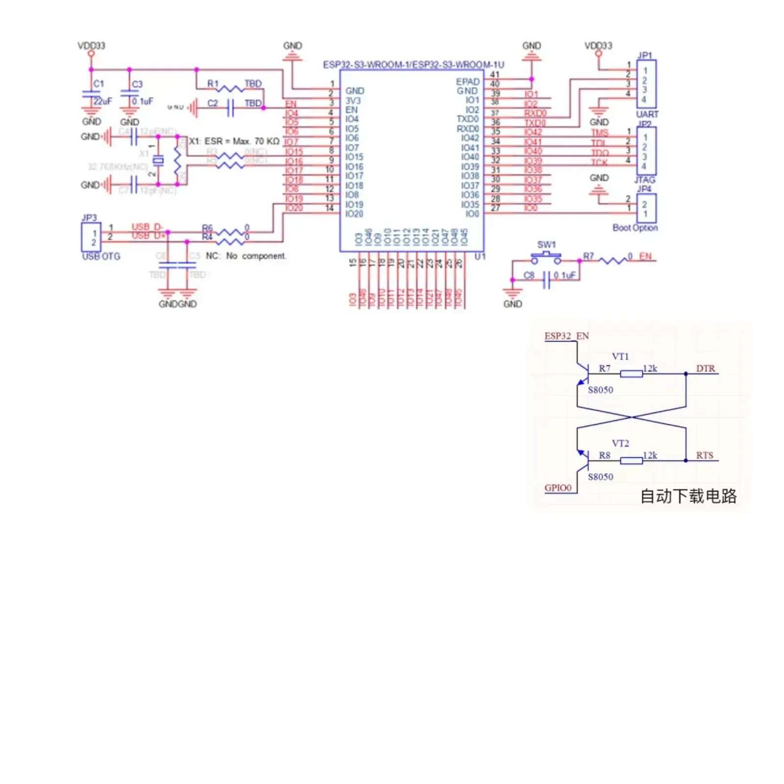Módulo de ESP32-S3-WROOM-1 XH-S3E N16R8 Wifi incorporado + Bluetooth 5,0 MCU de doble núcleo + placa de desarrollo del sistema de accesorios de grabación