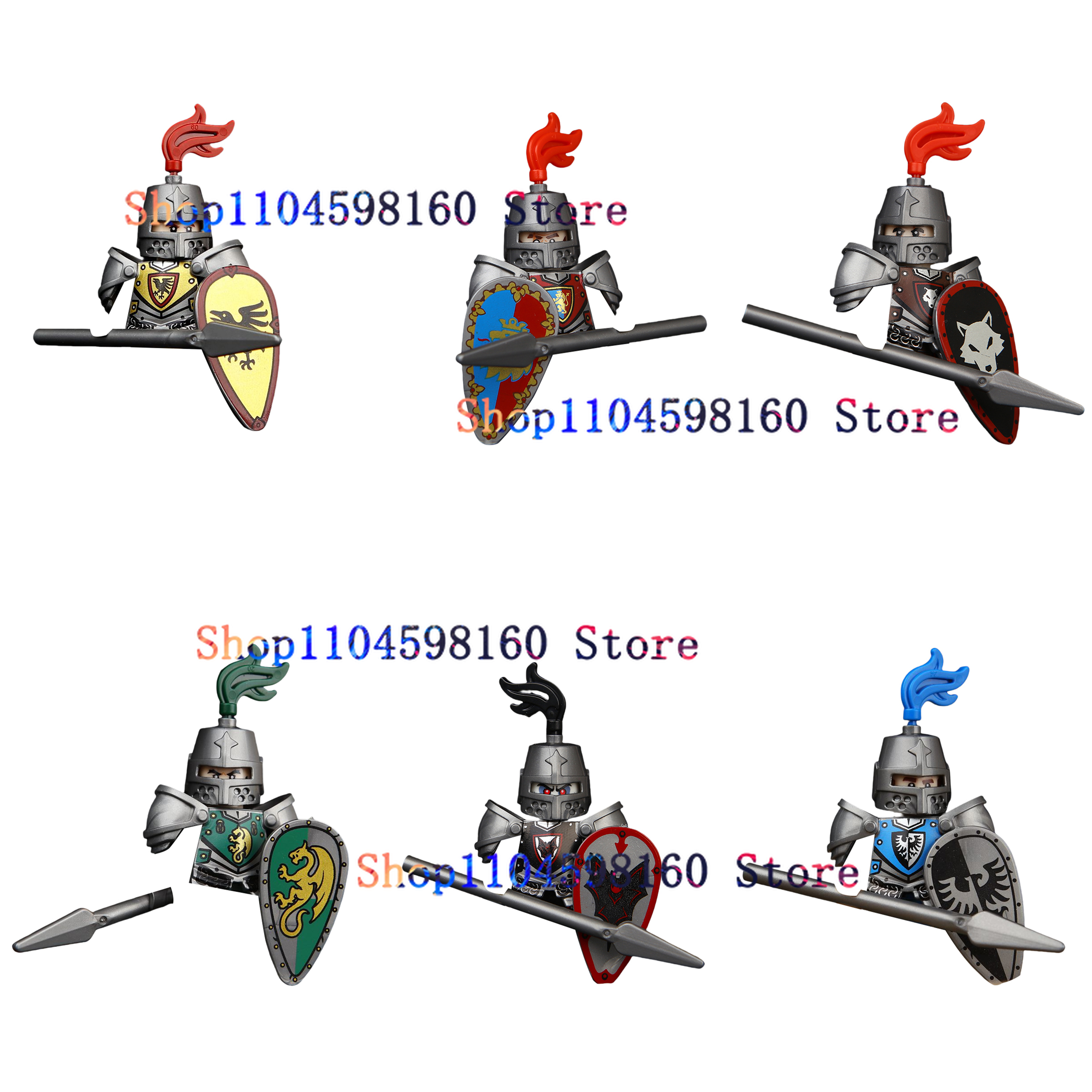 Anime Cartoon Filme Spielzeug Die Mittelalter Drachen Ritter Schwarze Falken Löwe Soldaten Schloss Bausteine für Kinder Spielzeug Geschenke