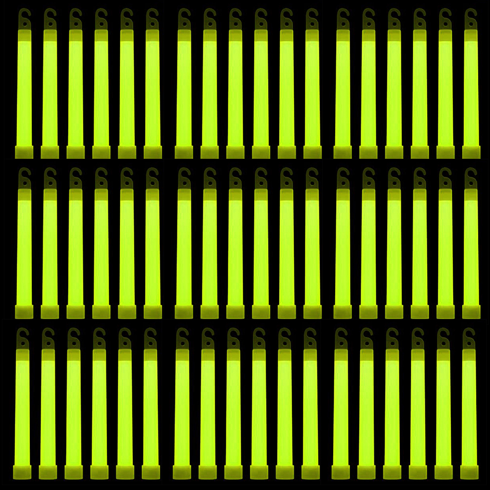 1-50pcs Bastões Brilhantes com Gancho Luz de Fluorescência de 6 polegadas para Caminhadas Acampamento Ao Ar Livre Bastões de Luz de Festa de Concerto de Emergência