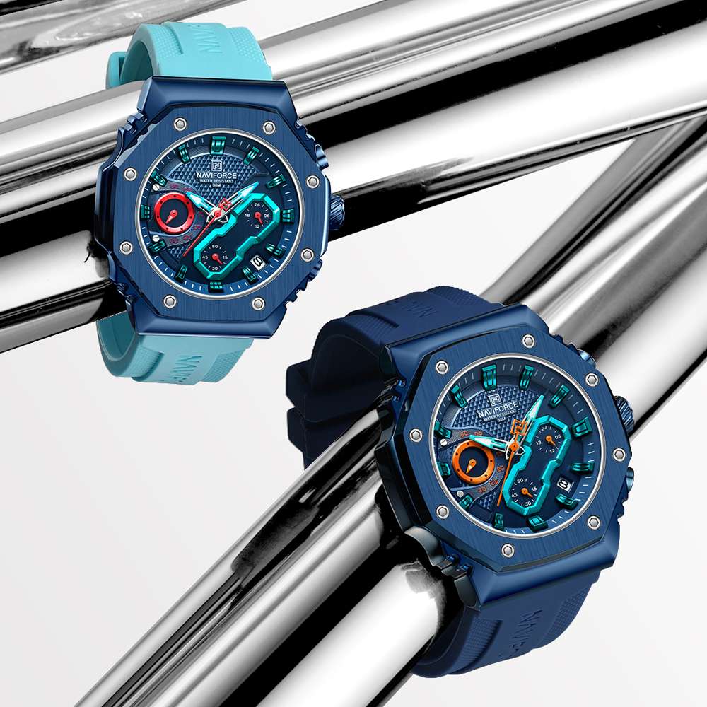 NAVIFORCE-reloj de cuarzo resistente al agua para hombre y mujer, pulsera de lujo con correa de silicona, luminoso, para parejas, novedad