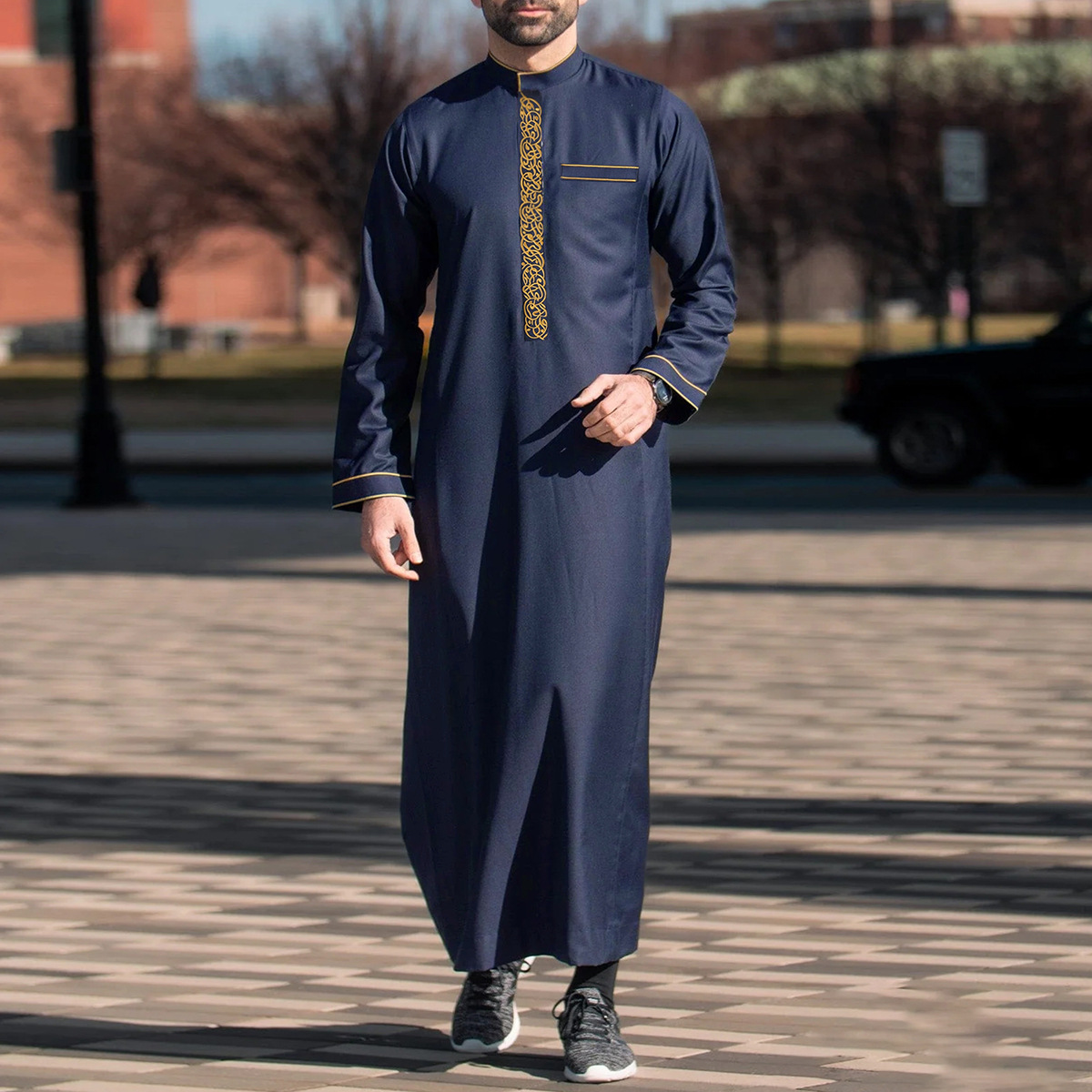 Dishdasha Muslimische Männer Lange Robe Jubba Thobe Abaya Stickerei Kimono Islamische Dubai Saudi Abayas Gebet Kaftan Ramadan Marokko 2025