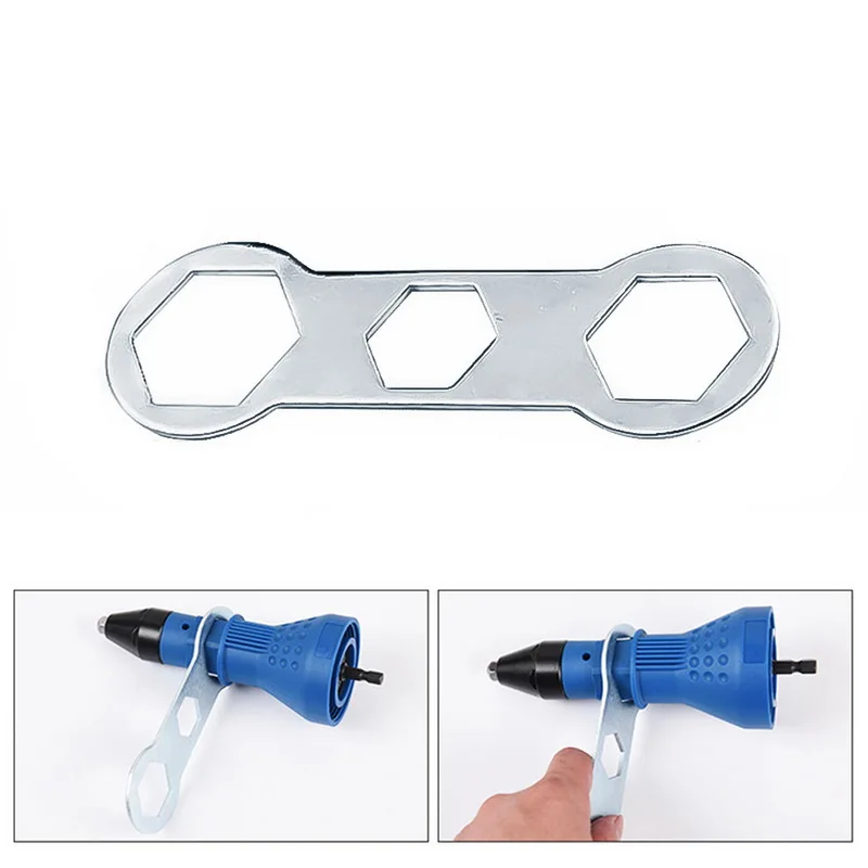 Elétrica Rivet Nut Gun Ferramenta de rebitagem Adaptador de broca de rebitagem sem fio Insert Riveting Drill Adapter, Nut Tool Acessórios