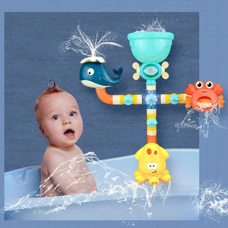 Детские игрушки для ванной, игра с водой, модель краба-жирафа, кран для душа, распыление воды, игрушки для ванной комнаты для детей, рождественские подарки