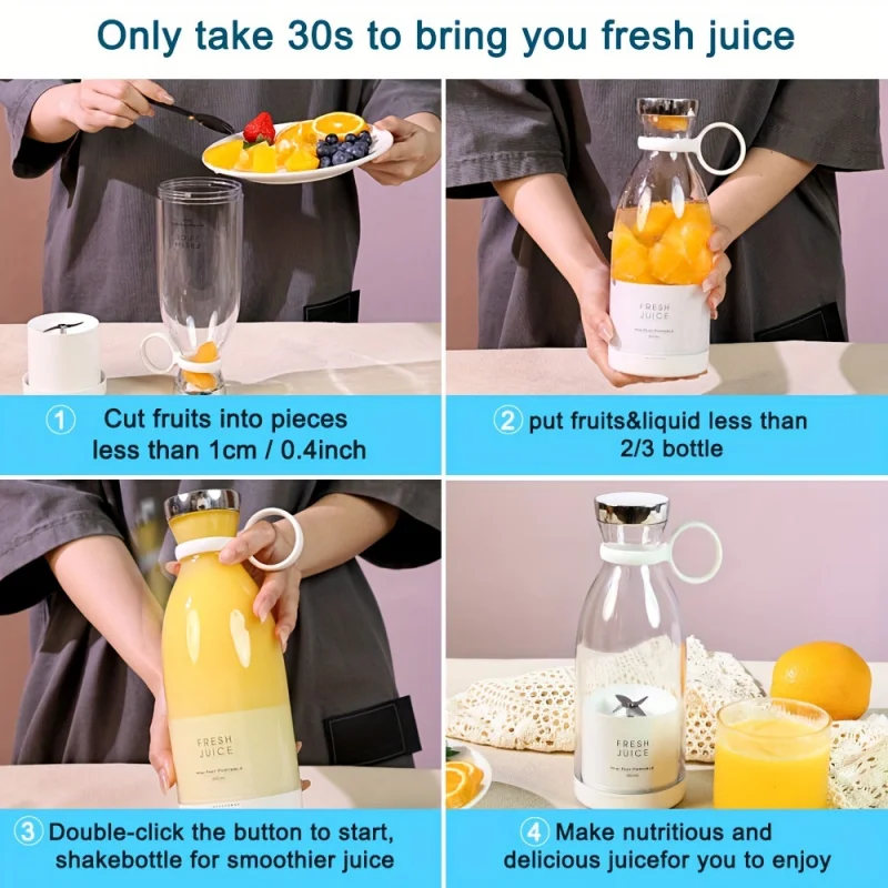 Portable Wireless Mini Fruit Blender Juicer - Suitable for carrying around