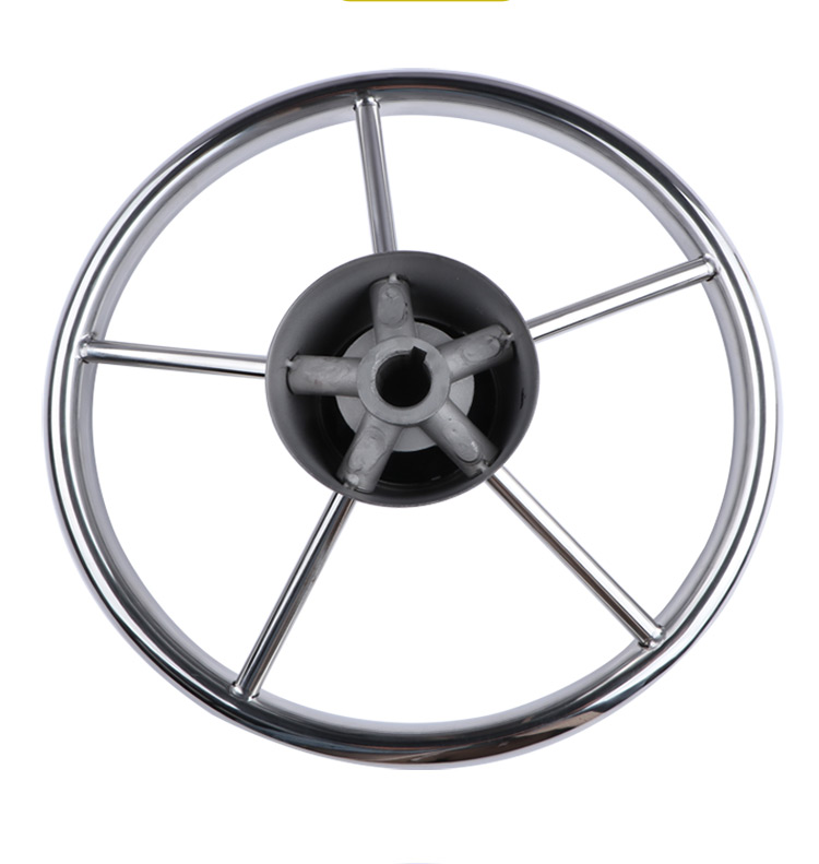 Accesorios para barcos, volante con perilla de acero inoxidable, 5 radios, 25 grados, 11 pulgadas, para yate marino