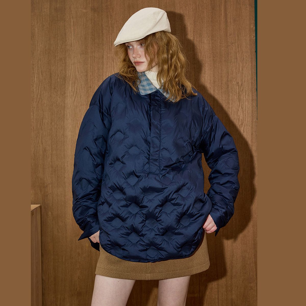 2025 nouveau Design hiver femmes doudoune 90% duvet de canard blanc léger coupe ample col rond minceur pull mode