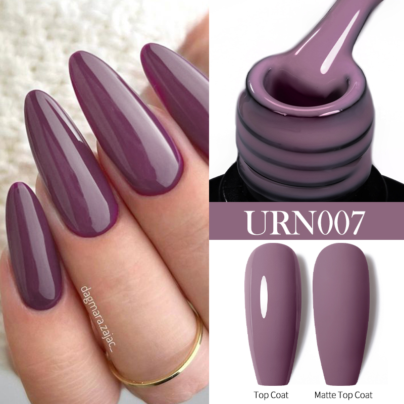 UR SUGAR 7.5ml Nude Glitter สีเล็บเจลกึ่งถาวร Soak Off Nail Art Base Top Coat UV LED เจลเล็บ