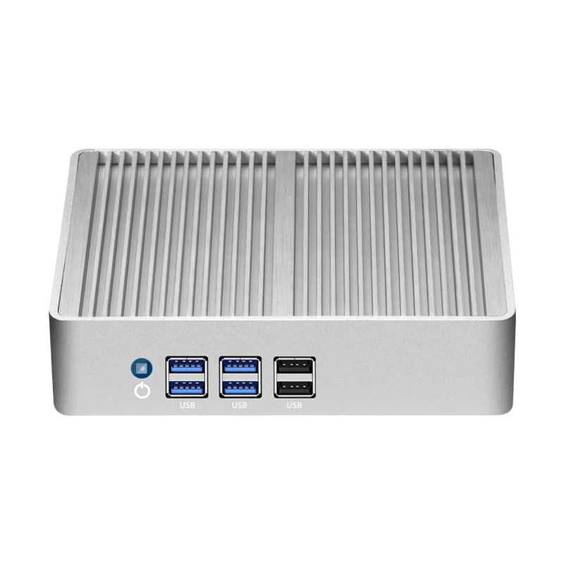 Helorpc Mini PC industrial sem ventilador com processador Inter i3 i5 i7 Suporte WIN10 Pfense com 1xHDMI 1xVGA 8xUSB 1xGigabit Computador