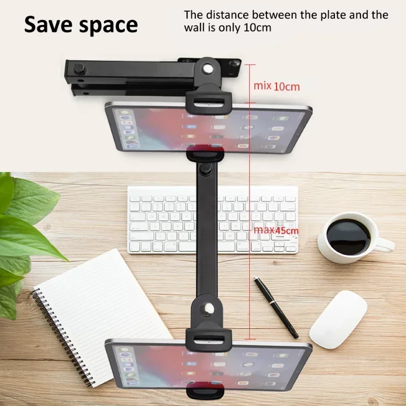 1 Uds soporte de pared para tableta soporte de pared para teléfono móvil extensible de brazo largo soporte de pared de Metal ajustable para iPad para iPhone 4-13 pulgadas