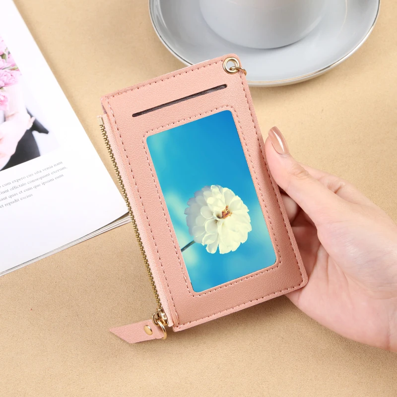 Women's Ultra thin Card Bag Korean Version Zero Wallet Zipper Card Bag Candy Color Bus Student Bank Card Set USD Bag
