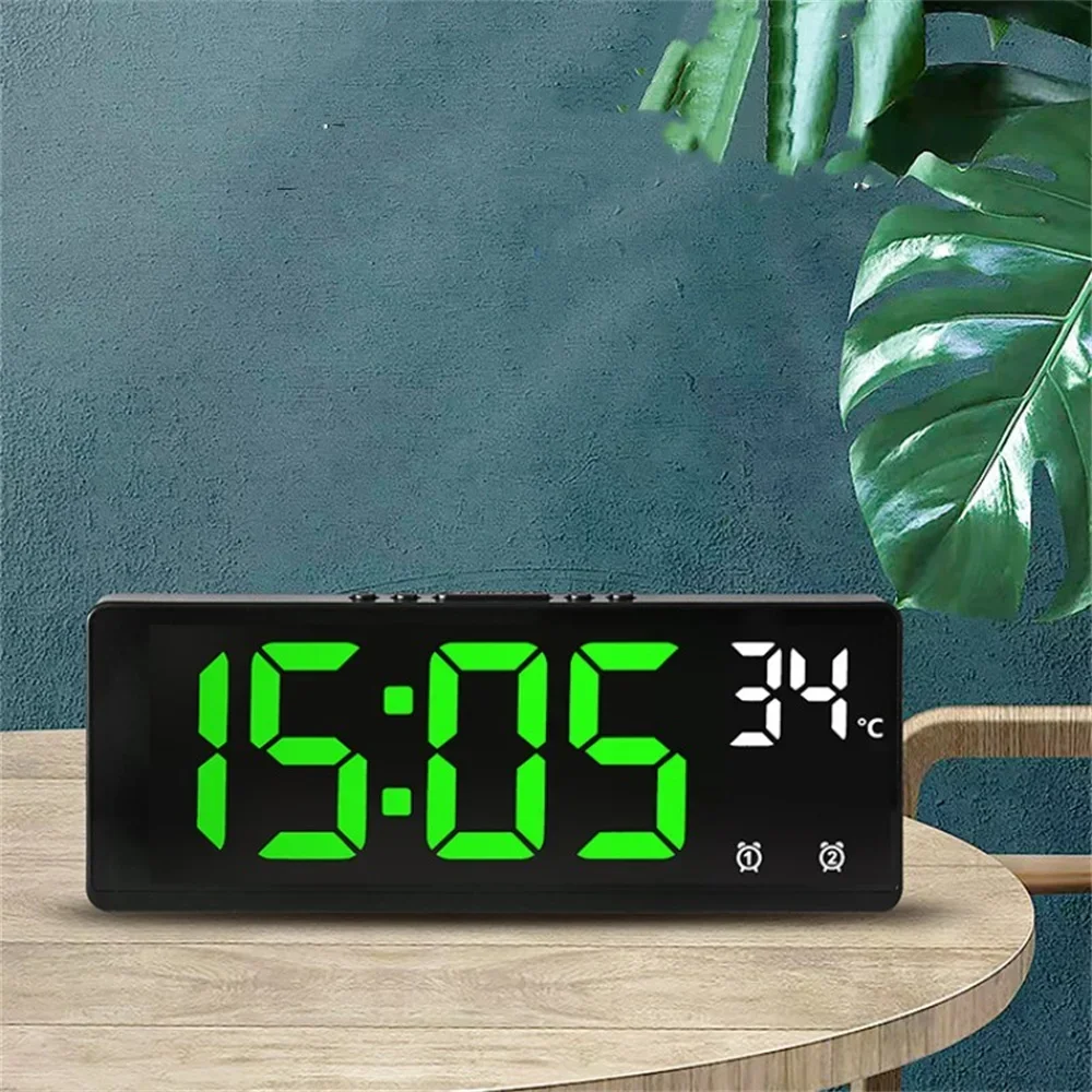 Reloj despertador Digital, reloj de viaje con temperatura, reloj de mesa, pantalla grande para dormitorio, oficina, cocina, decoración del hogar
