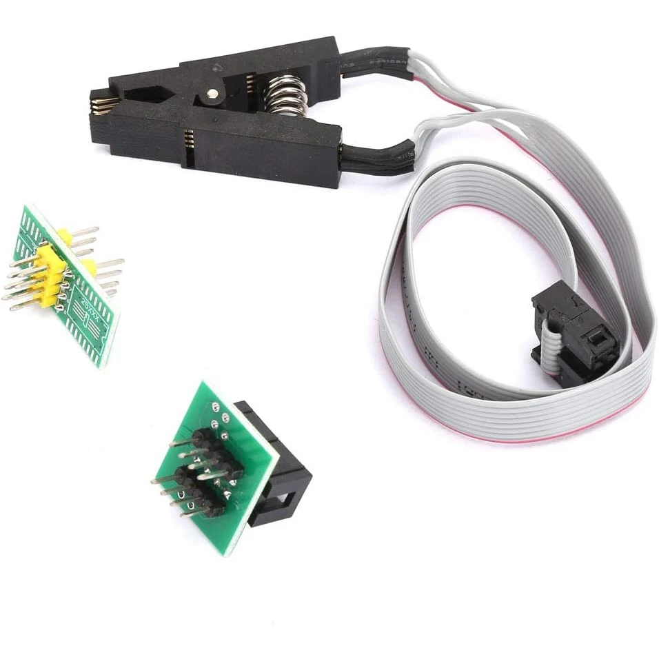 ICテストクリップとソケットアダプター、アダプターボードモジュール、ケーブルプログラミング付きフラッシュチップ、soic8、sop8