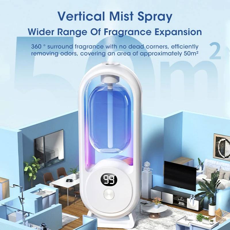 เครื่องหอมอัตโนมัติในบ้าน เครื่องกระจายน้ํามันหอมระเหย Nebulizer เครื่องกลิ่นน้ําหอมสําหรับห้องครัวและห้องน้ํากําจัดกลิ่น