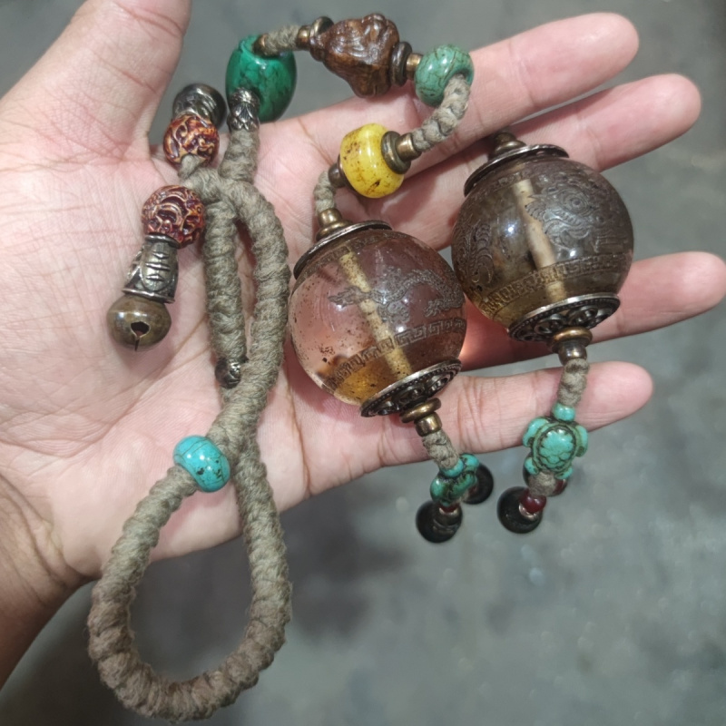 Antique Collection Premium Crystal Sphere Handheld Piece,Rich and mellow patina,In perfect condition,Real Shooting。