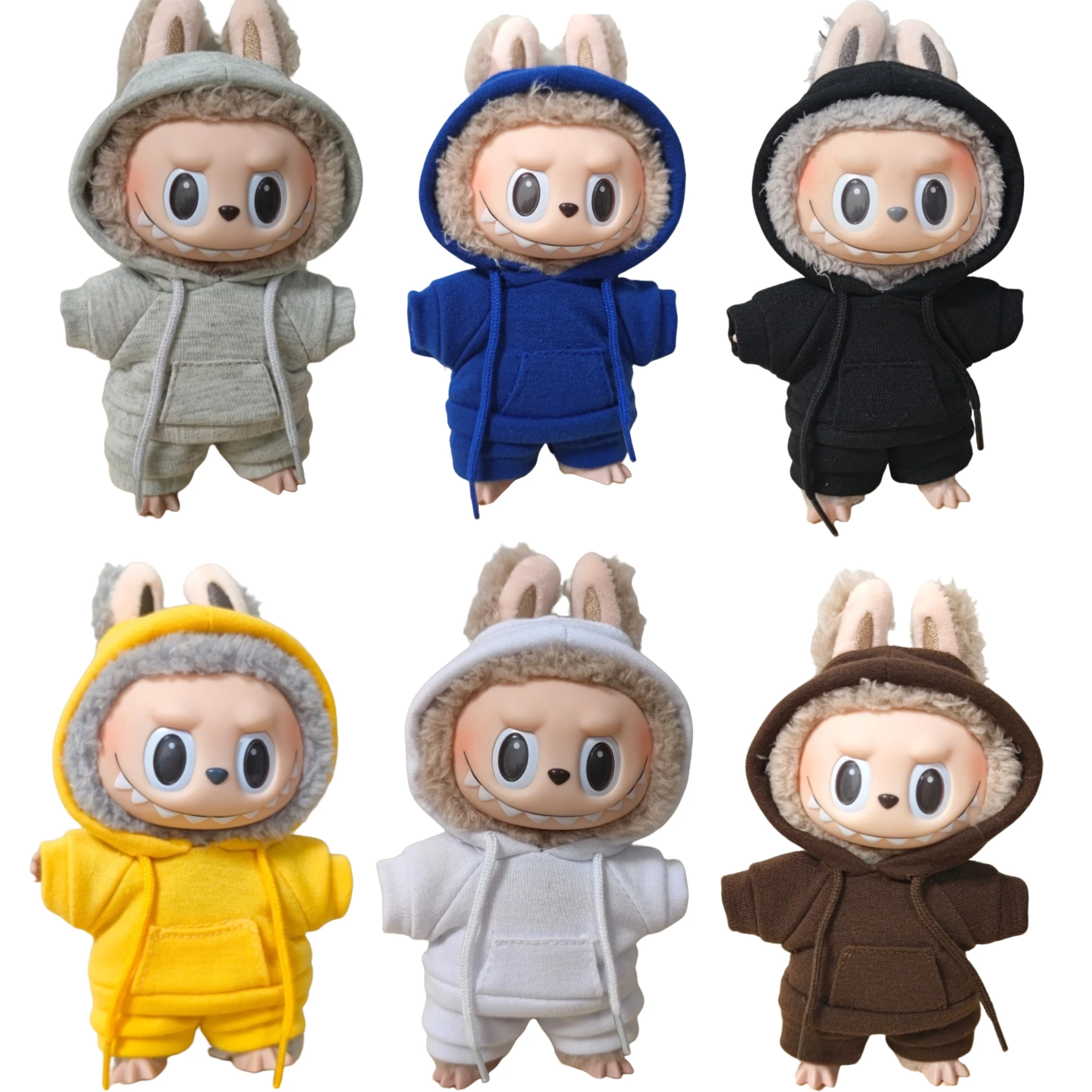 Labubu – vêtements de poupée décoratifs 17cm, accessoires de tenue monstre, vêtements DIY, cadeau pour enfants, sweat-shirt à capuche, pantalon, chaussures