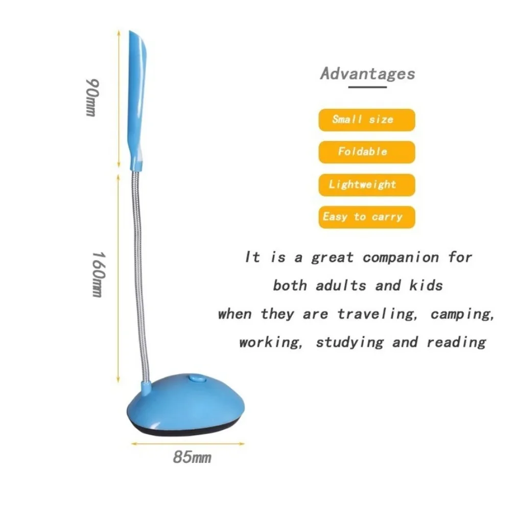 Table Reading Lamp For Study LED Light Battery Powered Student Desk Dormitory Bedroom Bedside Reading Eye Protection Desk Lamp