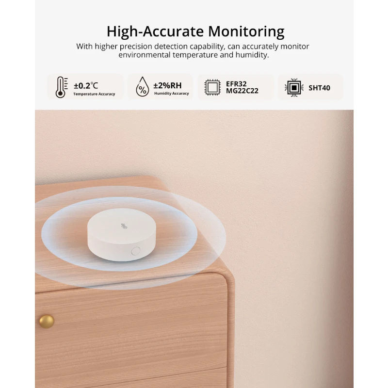 SONOFF-Sensor de temperatura y humedad SNZB-02P Zigbee Smart Home, funciona con ZB Bridge Pro, ZBDongle E a través de EWeLink, Alexa y Google Home