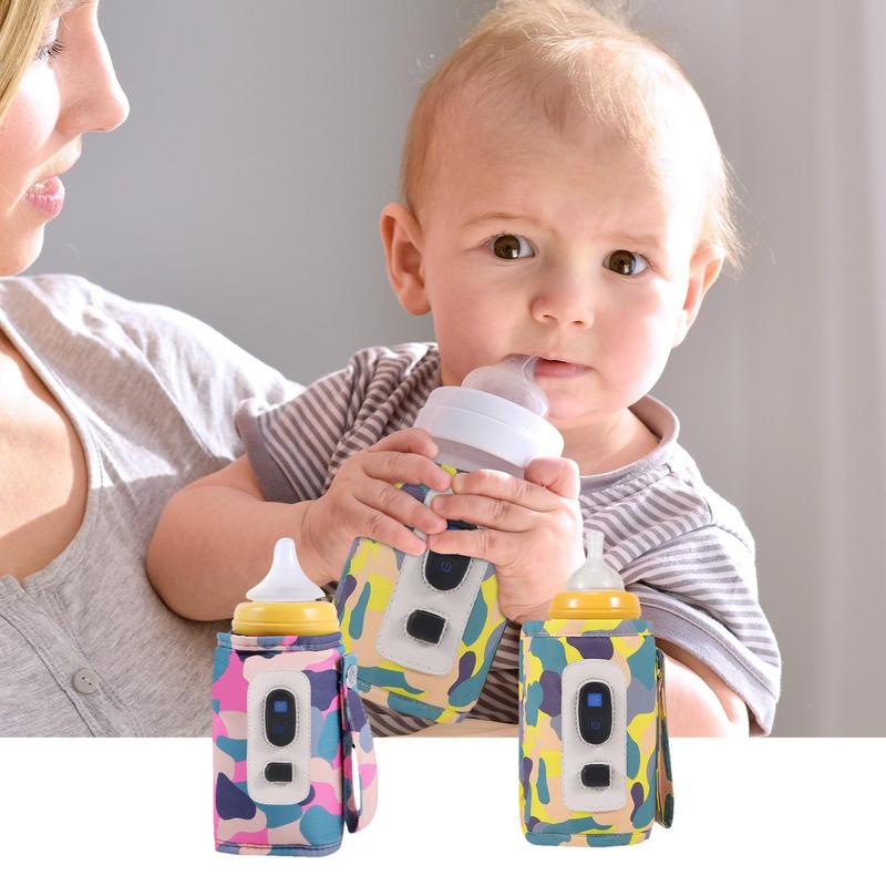 デジタルミルクボトル断熱カバー,ポータブルウォーマー,USB, 5ギア温度,調整可能なヒートキーパー