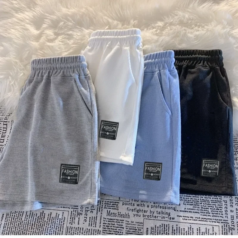 Waffle Summer Comfortable Casual Sports Shorts Women's Summer Loose Home Pajama Pants Wear Pocket Shorts