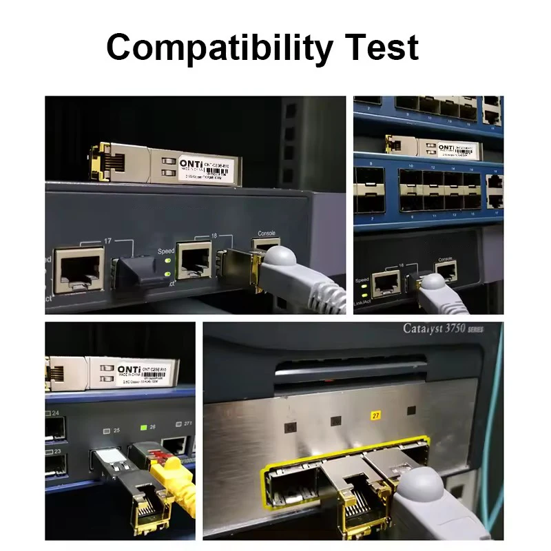 Módulo ONTi 2.5G RJ45 SFP Módulo transceptor SFP RJ45 de cobre SFP de 2,5 Gbps Compatible con con conmutador Ethernet Cisco/Mikrotik