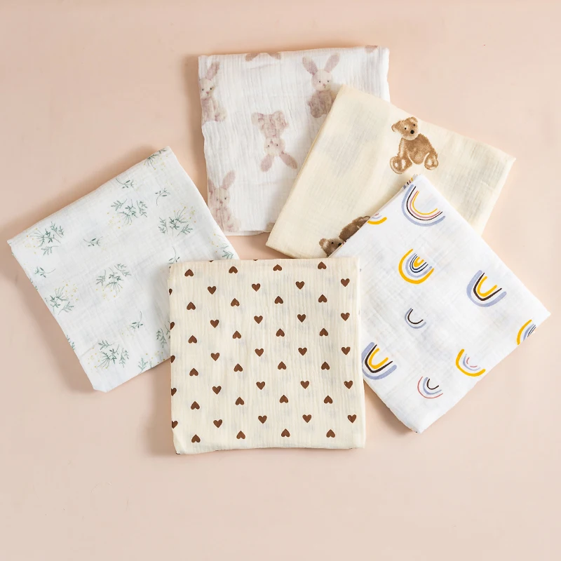 Ins ผ้าห่มเด็ก Muslin Swaddle ผ้าฝ้าย 2 ชั้นรับผ้าห่มสําหรับทารกแรกเกิดผ้าเช็ดตัวฤดูร้อนผ้าปูที่นอนเด็กรายการแม่เด็ก