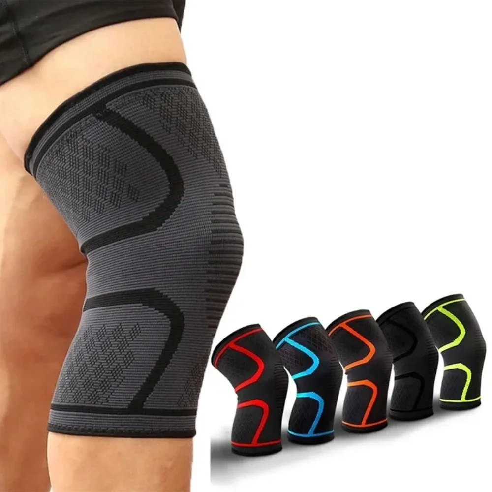 2 pçs fitness correndo ciclismo joelheiras suporte elástico náilon esporte compressão segurança vôlei ginásio esporte cinta protetor