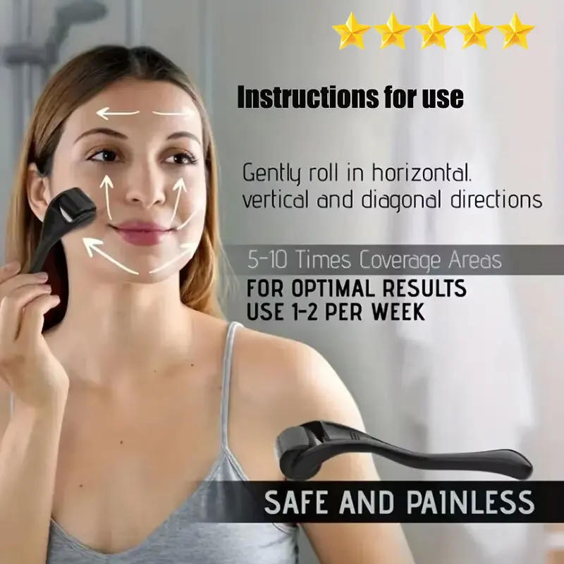 Clearance_Microneedle Derma Roller z igłami niesamowite narzędzie do mikroigłowania skóry twarzy uroda włosy broda skóra głowy kobiety i mężczyźni