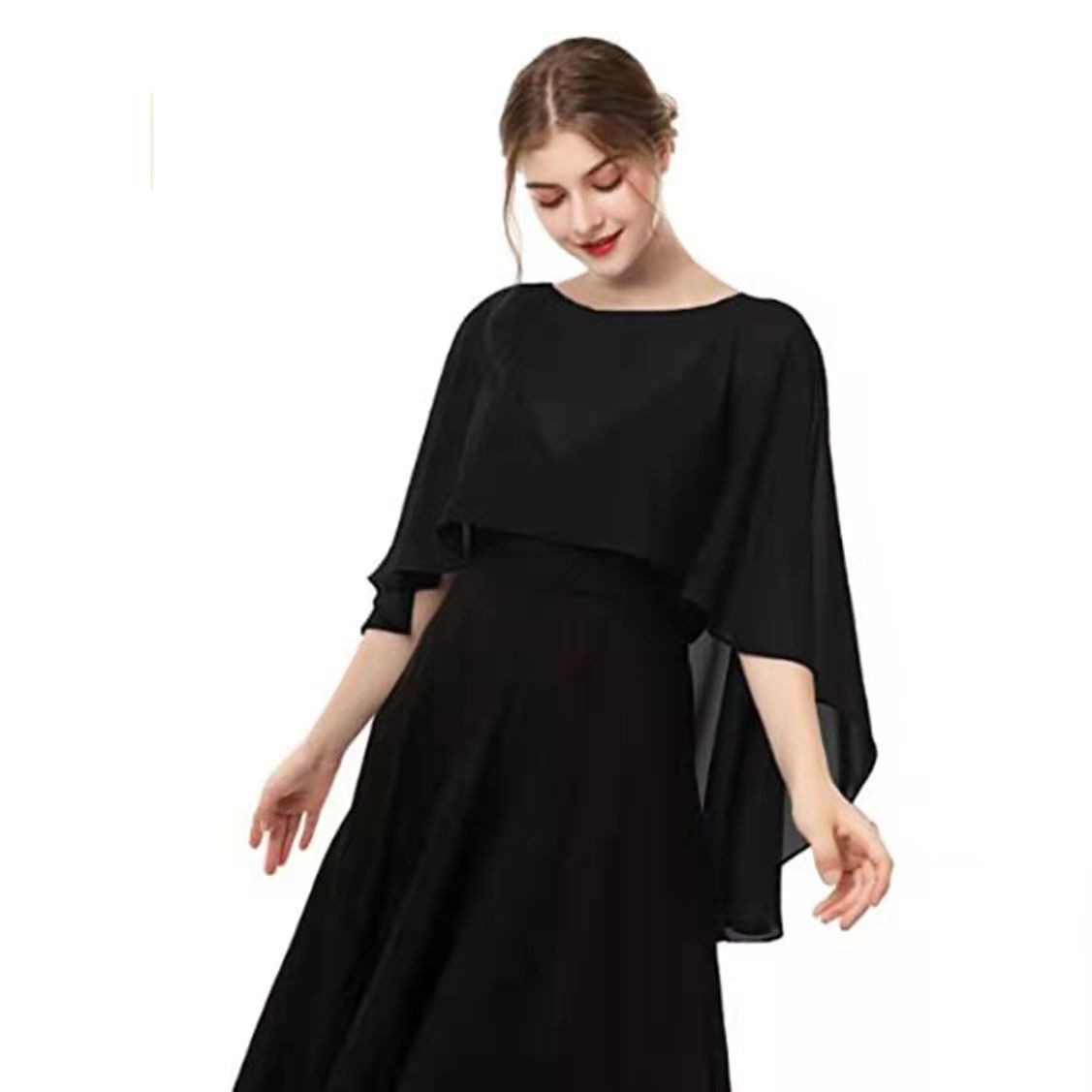 Elegante involucro da sposa in chiffon per mantelle da sera da donna Accessori per giacca da sposa